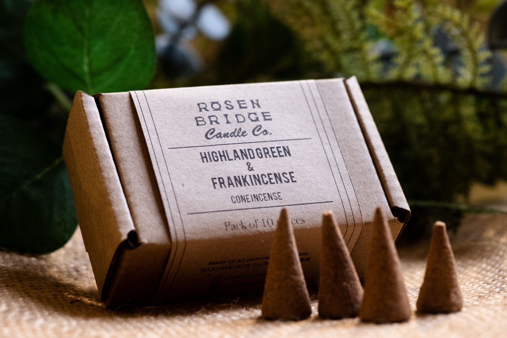 ROSEN BRIDGE Incense Cone Highland Green & Frankincense